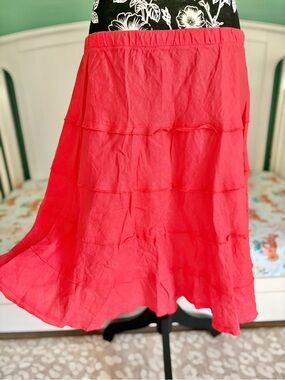 Soft Surroundings petite large linen skirt